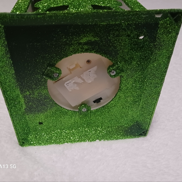 Christmas 13" Lantern w Green Glitter - Picture 4 of 5